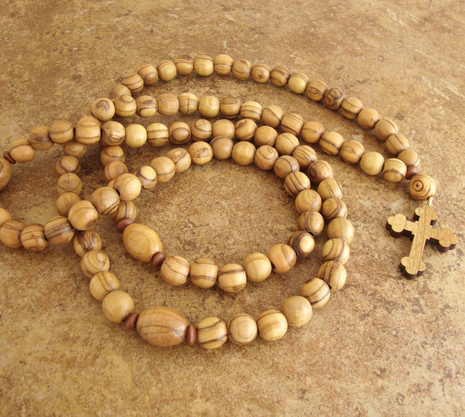 Prayer Rope - 100 Olive Wood Beads, 10mm