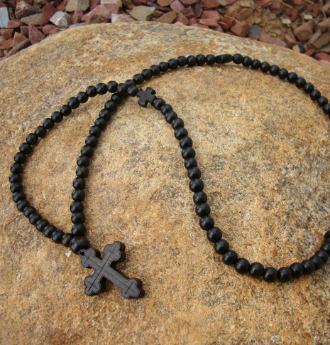 Prayer Rope - 100 Black Ebony Beads, 8mm